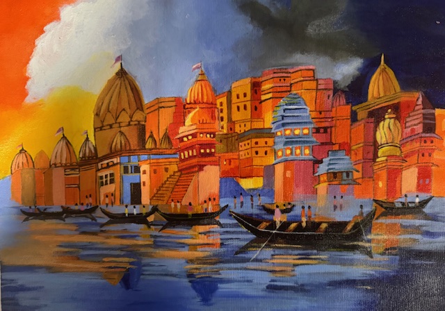 Watercolor and acrylic student artwork